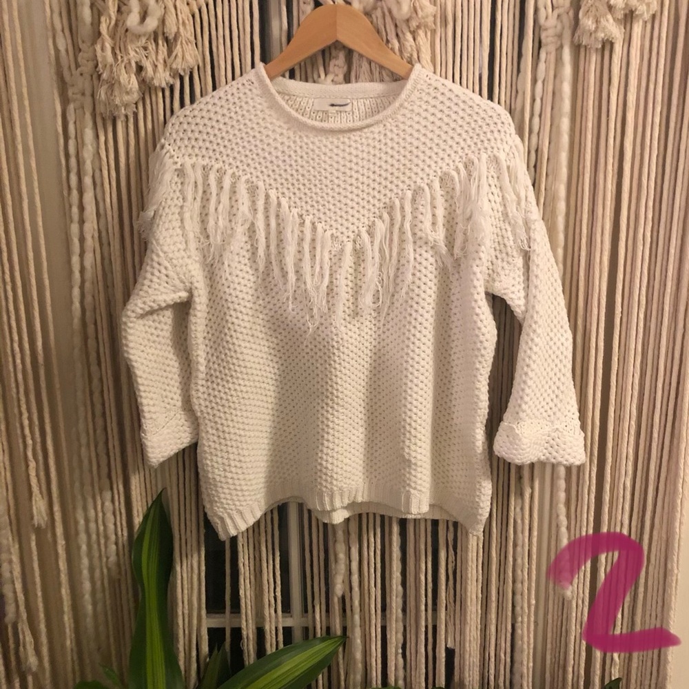 Fringe knit sweater